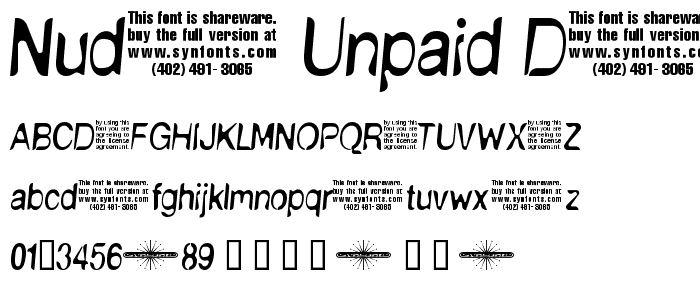 NudE UNPAID DEMO font